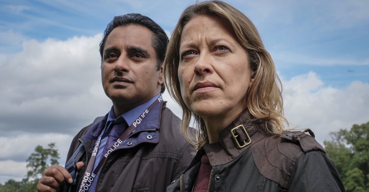 Nicola Walker and Sanjeev Bhaskaar in 'Unforgotten'