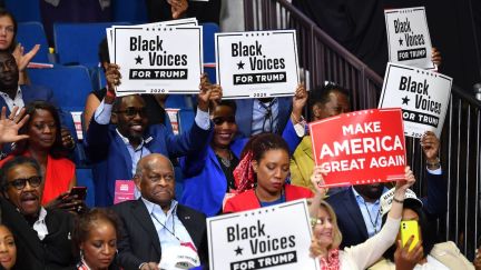 Herman Cain and supporters of US President Donald Trump 