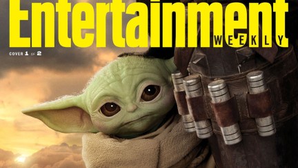 Baby Yoda on the cover of Entertainment Weekly for the first look at Disney+'s The Mandalorian season 2.