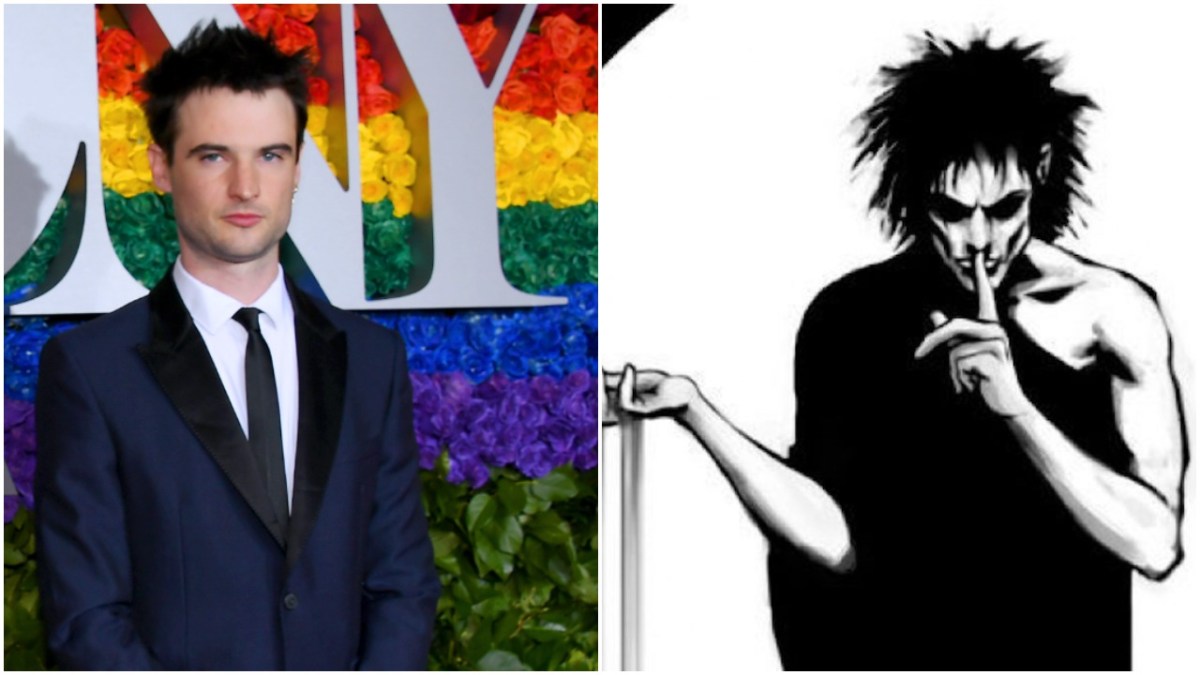 collage tom sturridge at the tonys and morpheus from sandman