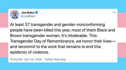 Joe Biden honors transgender day of remembrance