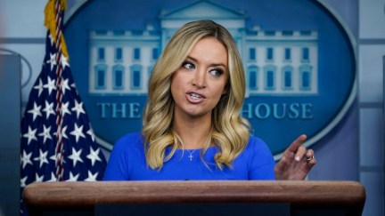 Kayleigh McEnany scolds reporters during a press briefing.