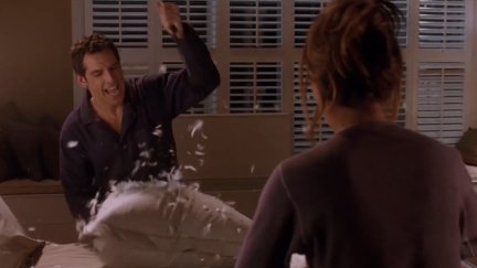 ben stiller stabs a pillow in along came polly