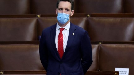 Sen. Josh Hawley (R-MO) stands in the House Chamber