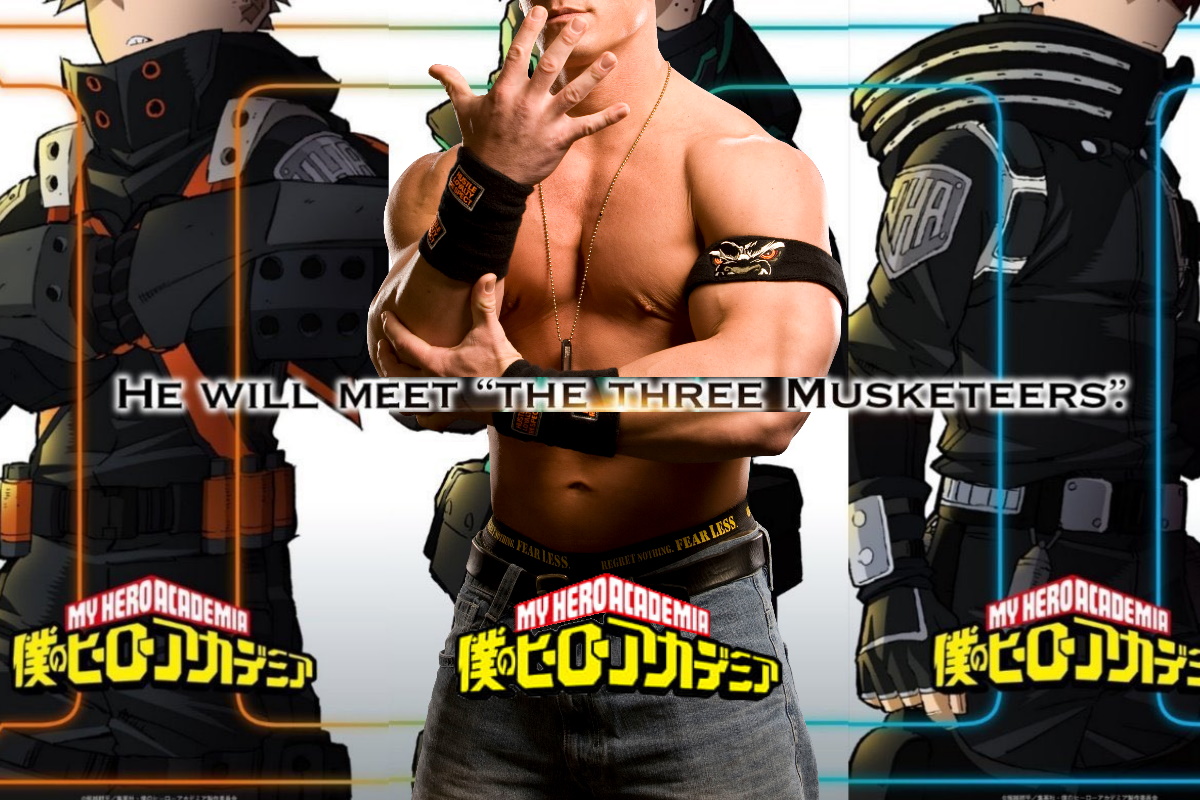 Photoshopped image of John Cena on the My Hero Academia 3rd movie poster