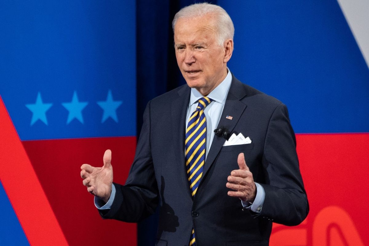 President Joe Biden at town hall in Pabst Theater in Milwaukee, Wisconsin.