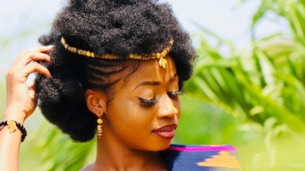 black woman with natural hair feeling herself