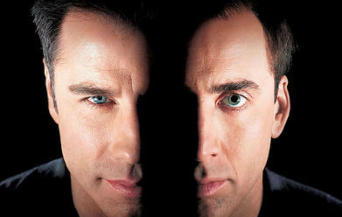 john travolta and nic cage in face/off poster