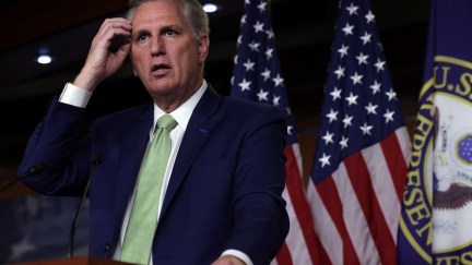 House Minority Leader Rep. Kevin McCarthy (R-CA) scratches his head during a weekly news conference at the U.S. Capitol