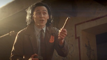 Tom Hiddleston as Loki speaks Latin in a scene from the 'Loki' TV series