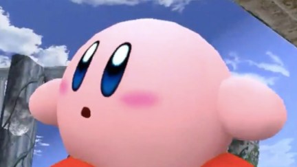 Kirby looking around in confusion.