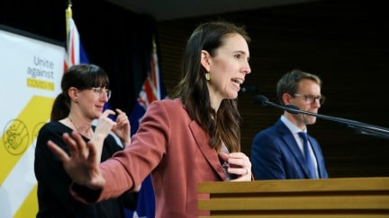 Prime Minister Jacinda Ardern speaks to media during a press conference