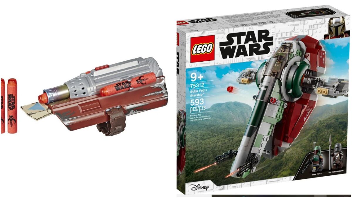 star wars nerf gauntlet and boba fett lego