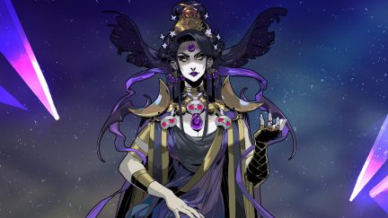 Nyx from Supergiant Games' Hades poses ephemerally