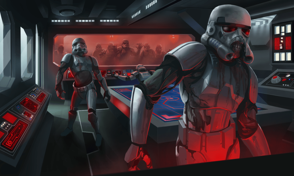 Two undead stormtroopers take over a ship in the game Star Wars: Commander