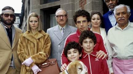 The Tenenbaum family gathered for a family portrait.