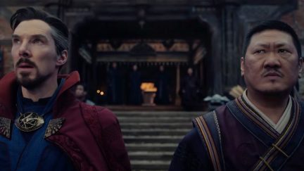 Doctor Strange and Wong outside Kamar-Taj