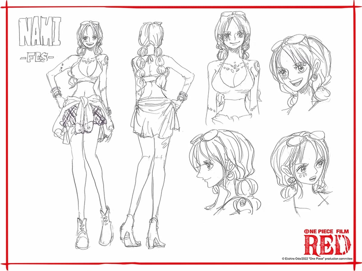 One piece film RED first outfits colored version