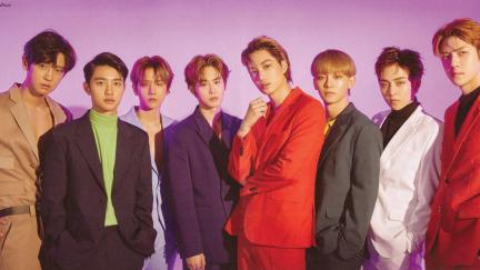 A picture of the K-Pop group EXO during a promotion shoot for their single 