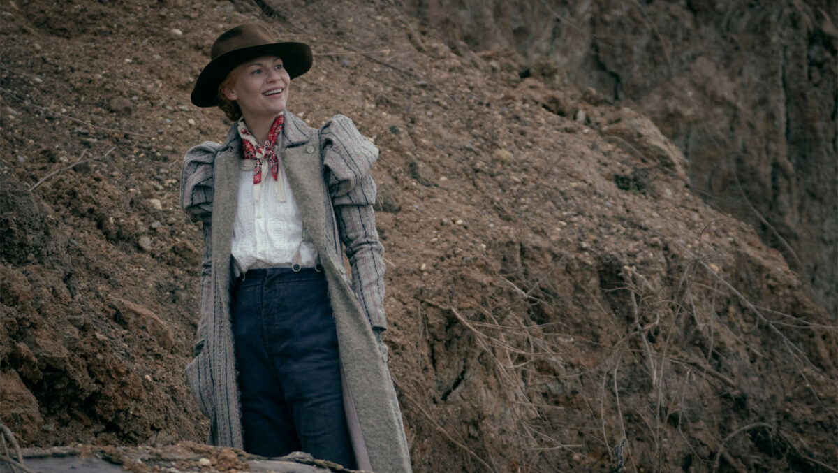 Cora (Claire Danes) stands by a cliff in The Essex Serpent