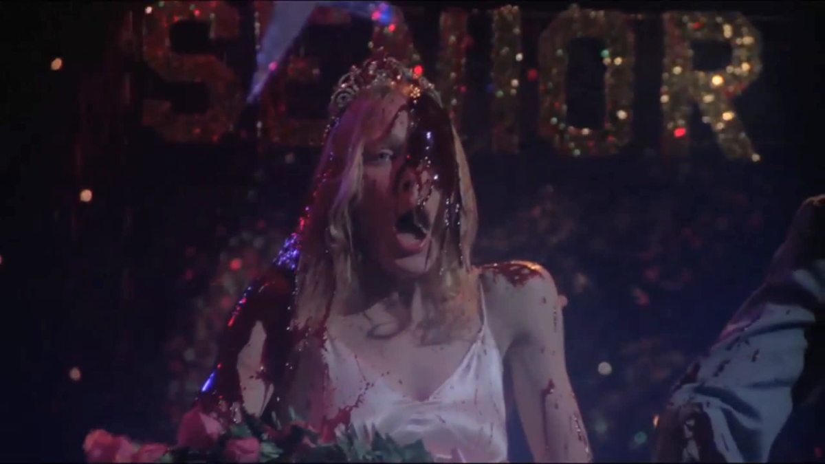 Carrie with pig's blood on her in Carrie.