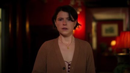 Jessie Buckley looking terrified in Men