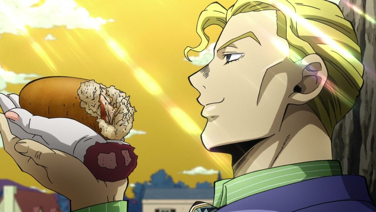 Yoshikage Kira Avec La Main Coupée Et Un Sandwich Dans La Partie 4 De Jojo
