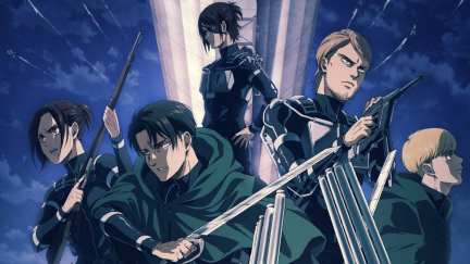 The main characters from the anime Attack on Titan