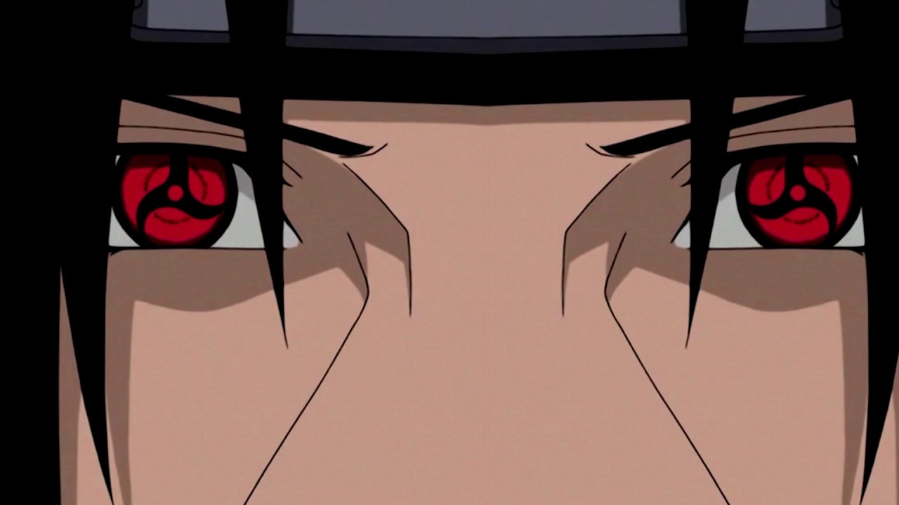 Itachi with sharingan eyes