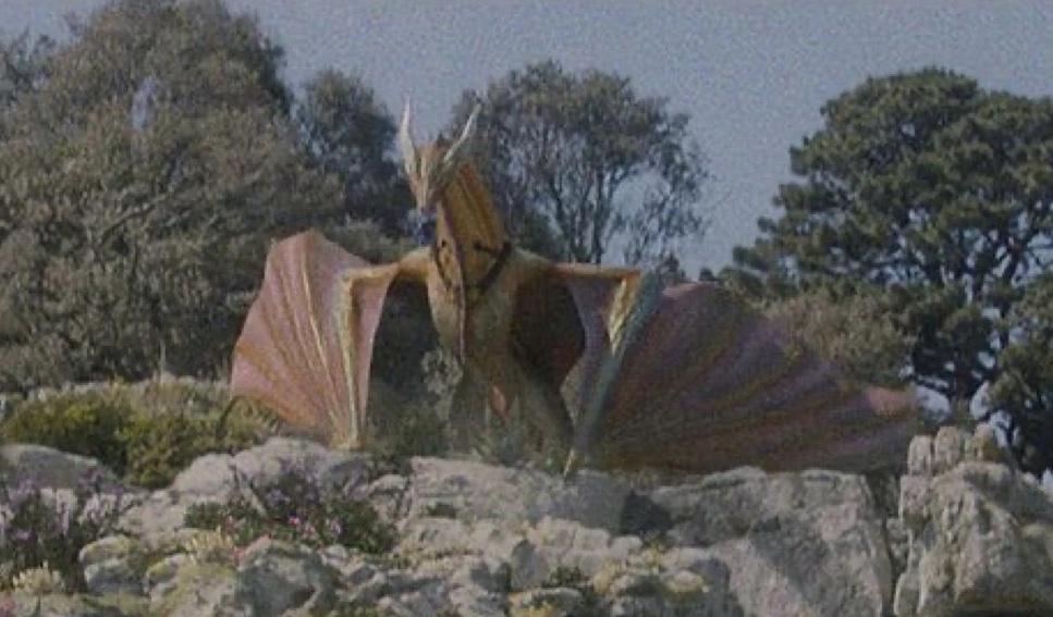 A picture of Sunfyre, King Aegon II's dragon, as it appeared briefly on House of the Dragon Episode 7