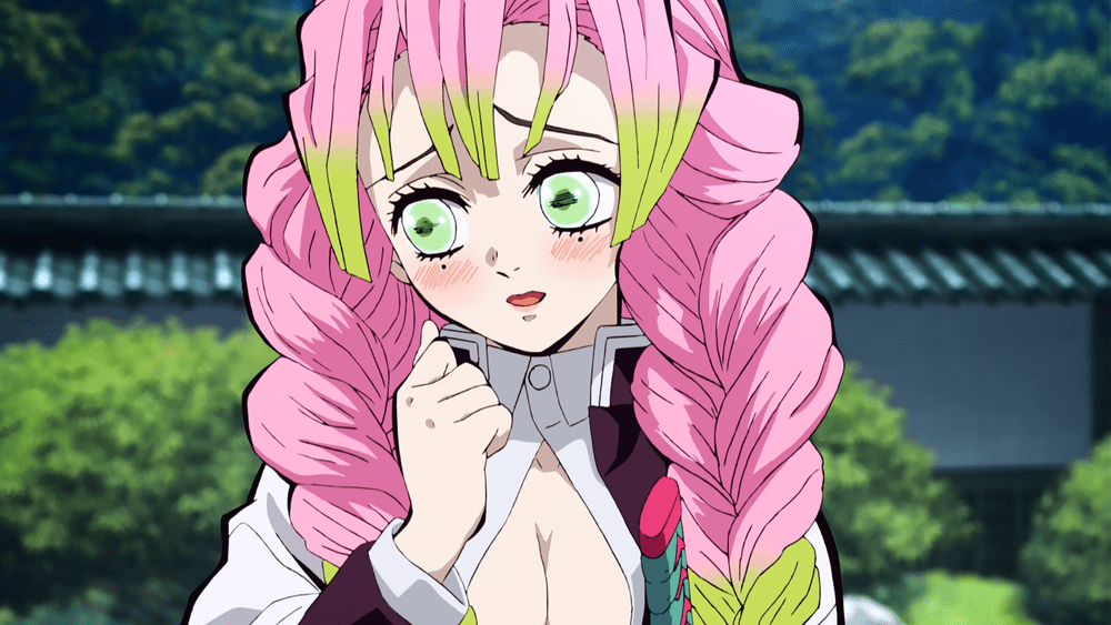 anime girl with long pink hair