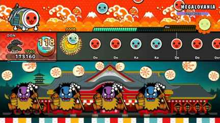 A performance screenshot from Taiko no Tatsujin: Rhythm Festival