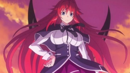 Rias Gremory from highschool dxd floating with wings