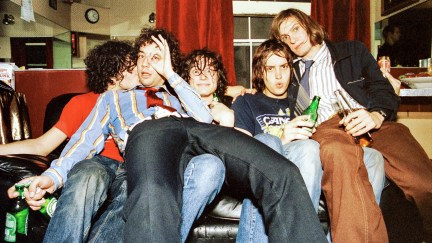 The Strokes havin fun when they were in their early days.