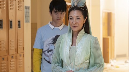 Michelle Yeoh as Guanyin, and Ben Wang as Jin Wang.