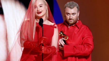 Sam Smith and Kim Petras at the Grammys