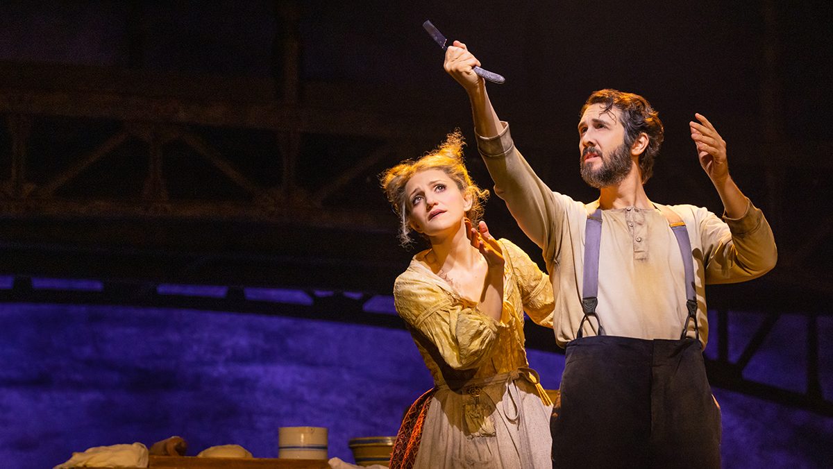 Annaleigh Ashford and Josh Groban singing about murder in Sweeney Todd