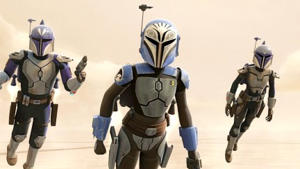 Katee Sackhoff as Bo-Katan Kryze with the Nite Owls in Star WarsL The Clone Wars