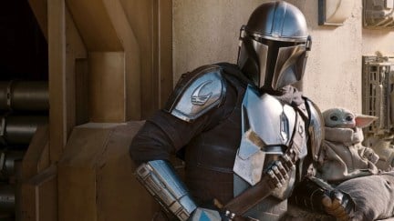 Din Djarin (Pedro Pascal) and Grogu in 'The Mandalorian'