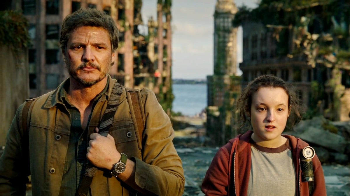 Pedro Pascal as Joel and Bella Ramsey as Elle in The Last of Us