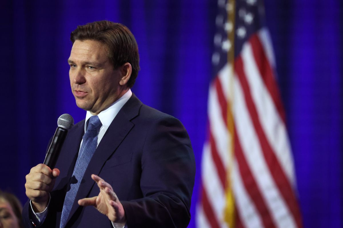 DES MOINES, IOWA - MARCH 10: Florida Gov. Ron DeSantis speaks to Iowa voters gathered at the Iowa State Fairgrounds on March 10, 2023 in Des Moines, Iowa. DeSantis, who is widely expected to seek the 2024 Republican nomination for president, is one of several Republican leaders visiting the state this month.