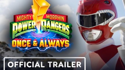 Mighty Morphin Power Rangers Once & Always trailer logo and red ranger bust.