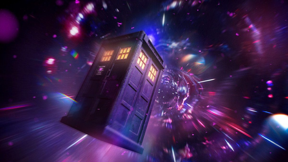 The TARDIS flying through the Time Vortex (BBC)