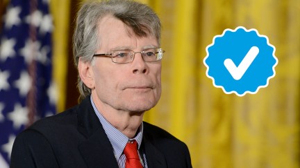 Stephen King with a blue verified Twitter check mark