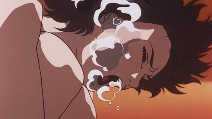 Mima screaming under water in Perfect Blue