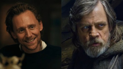 Tom Hiddleston smiles in The Essex Serpent. Mark Hamill scowls as elderly Luke Skywalker.