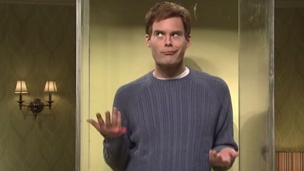 Bill Hader meme dancing through the madness.