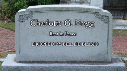 An image of a gravestone, created with a meme generator, with the inscription 