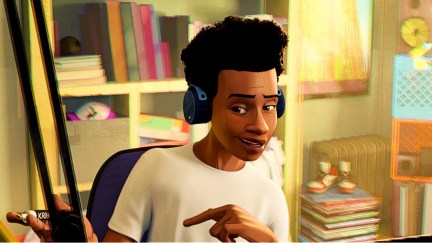 Shameik Moore as Miles Morales in Spider-Man: Into the Spider-Verse