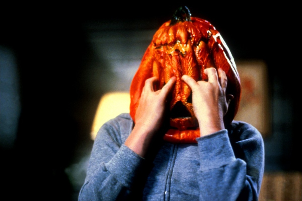 Little boy wearing a jack-o-latern mask in Halloween III: Season of the Witch